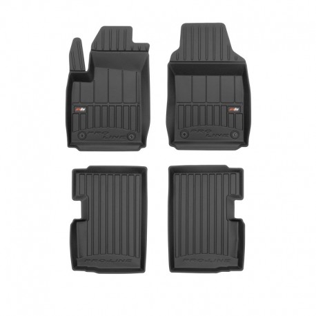 Floor mats, Premium type-bucket of rubber for Fiat 500 hatchback (2007 - )